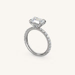 Load image into Gallery viewer, The Trelisse – Hidden Halo Diamond Engagement Ring (E-W)
