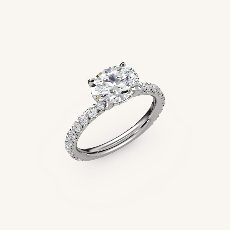 The Trelisse – Hidden Halo Diamond Engagement Ring (E-W)