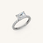 Load image into Gallery viewer, The Trelisse – Hidden Halo Diamond Engagement Ring (E-W)
