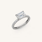 Load image into Gallery viewer, The Trelisse – Hidden Halo Diamond Engagement Ring (E-W)