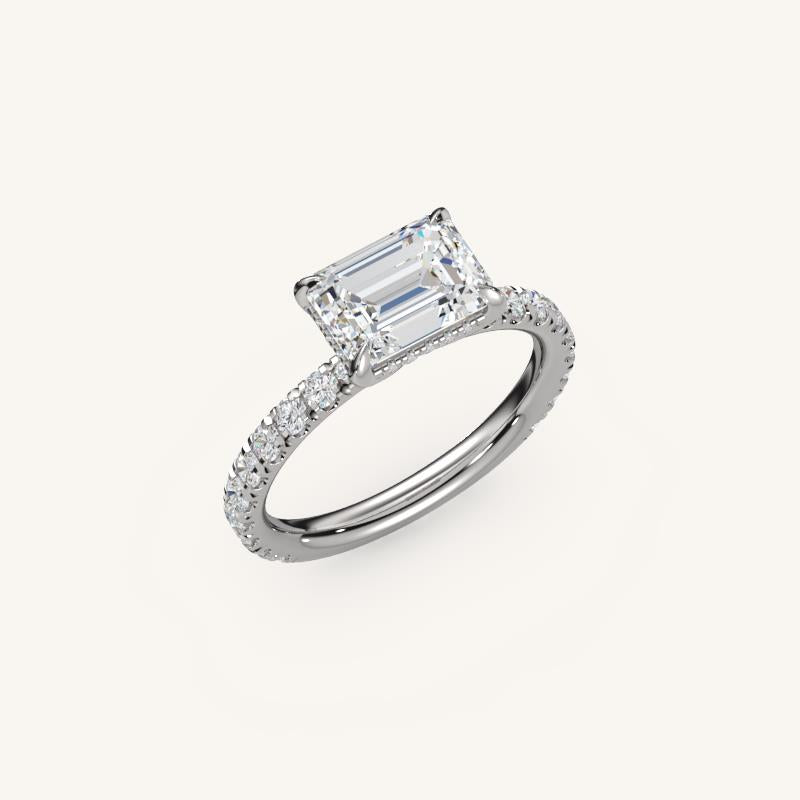 The Trelisse – Hidden Halo Diamond Engagement Ring (E-W)