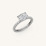 Load image into Gallery viewer, The Trelisse – Hidden Halo Diamond Engagement Ring (E-W)