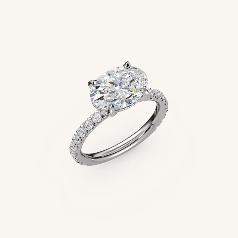 The Trelisse – Hidden Halo Diamond Engagement Ring (E-W)