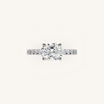 Load image into Gallery viewer, The Trelisse – Hidden Halo Diamond Engagement Ring (E-W)