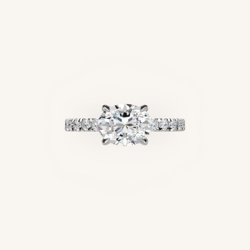 The Trelisse – Hidden Halo Diamond Engagement Ring (E-W)