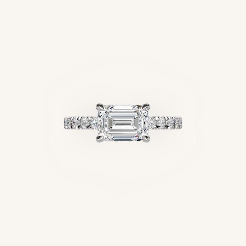 The Trelisse – Hidden Halo Diamond Engagement Ring (E-W)