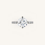 Load image into Gallery viewer, The Trelisse – Hidden Halo Diamond Engagement Ring (E-W)
