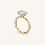 Load image into Gallery viewer, The Trelisse – Hidden Halo Diamond Engagement Ring (E-W)
