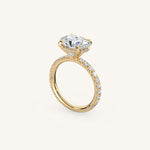 Load image into Gallery viewer, The Trelisse – Hidden Halo Diamond Engagement Ring (E-W)