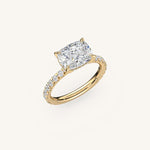 Load image into Gallery viewer, The Trelisse – Hidden Halo Diamond Engagement Ring (E-W)