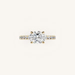Load image into Gallery viewer, The Trelisse – Hidden Halo Diamond Engagement Ring (E-W)