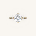 Load image into Gallery viewer, The Trelisse – Hidden Halo Diamond Engagement Ring (E-W)