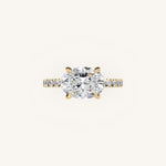 Load image into Gallery viewer, The Trelisse – Hidden Halo Diamond Engagement Ring (E-W)