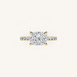 Load image into Gallery viewer, The Trelisse – Hidden Halo Diamond Engagement Ring (E-W)