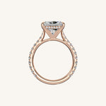 Load image into Gallery viewer, The Solienne – Cathedral Solitaire Hidden Halo Engagement Ring (E-W)