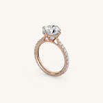 Load image into Gallery viewer, The Solienne – Cathedral Solitaire Hidden Halo Engagement Ring (E-W)