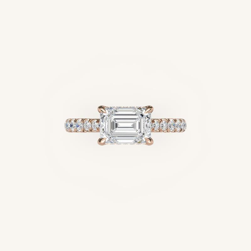 The Solienne – Cathedral Solitaire Hidden Halo Engagement Ring (E-W)