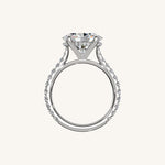 Load image into Gallery viewer, The Solienne – Cathedral Solitaire Hidden Halo Engagement Ring (E-W)