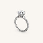 Load image into Gallery viewer, The Solienne – Cathedral Solitaire Hidden Halo Engagement Ring (E-W)