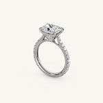 Load image into Gallery viewer, The Solienne – Cathedral Solitaire Hidden Halo Engagement Ring (E-W)