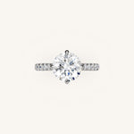 Load image into Gallery viewer, The Solienne – Cathedral Solitaire Hidden Halo Engagement Ring (E-W)