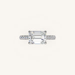 Load image into Gallery viewer, The Solienne – Cathedral Solitaire Hidden Halo Engagement Ring (E-W)