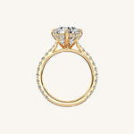Load image into Gallery viewer, The Solienne – Cathedral Solitaire Hidden Halo Engagement Ring (E-W)