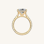 Load image into Gallery viewer, The Solienne – Cathedral Solitaire Hidden Halo Engagement Ring (E-W)