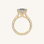 Load image into Gallery viewer, The Solienne – Cathedral Solitaire Hidden Halo Engagement Ring (E-W)