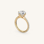 Load image into Gallery viewer, The Solienne – Cathedral Solitaire Hidden Halo Engagement Ring (E-W)