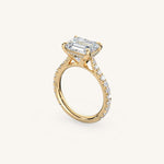 Load image into Gallery viewer, The Solienne – Cathedral Solitaire Hidden Halo Engagement Ring (E-W)
