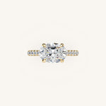 Load image into Gallery viewer, The Solienne – Cathedral Solitaire Hidden Halo Engagement Ring (E-W)