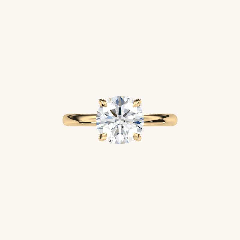 14K Yellow Gold Round 2ct