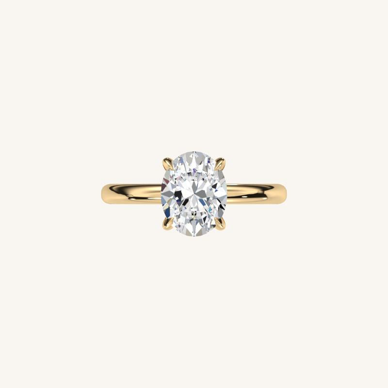14K Yellow Gold Oval 2ct