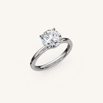 Load image into Gallery viewer, The Trelisse –Solitaire Hidden Halo Engagement Ring
