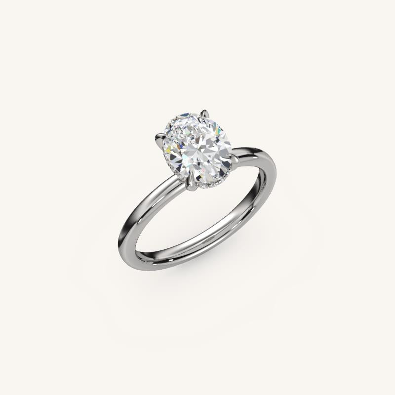 The Trelisse –Solitaire Hidden Halo Engagement Ring