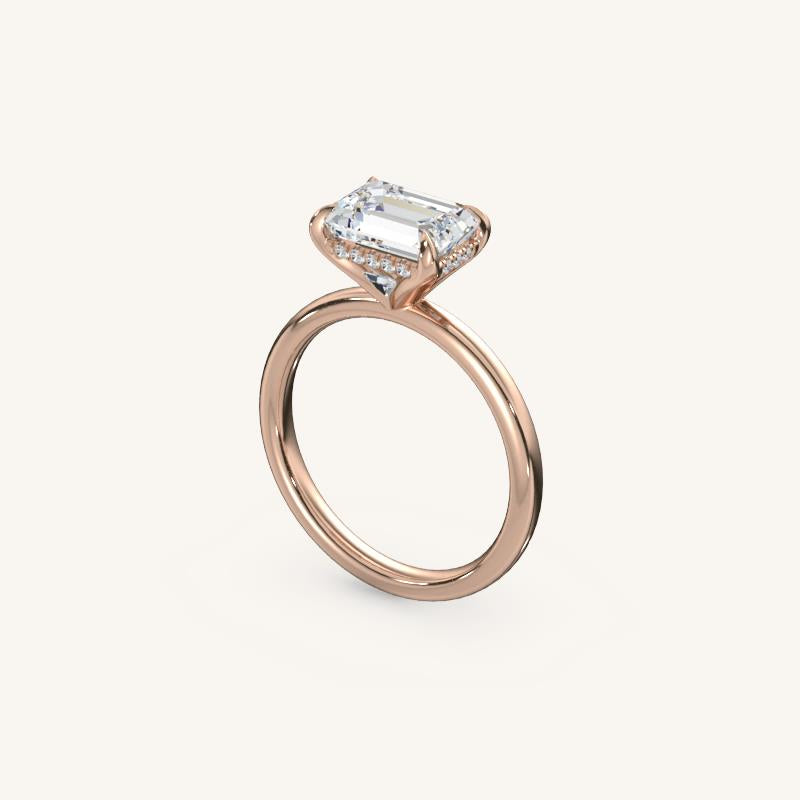 The Trelisse –Solitaire Hidden Halo Engagement Ring (E-W)