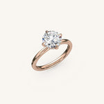 Load image into Gallery viewer, The Trelisse –Solitaire Hidden Halo Engagement Ring (E-W)
