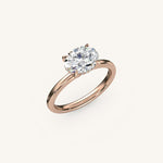 Load image into Gallery viewer, The Trelisse –Solitaire Hidden Halo Engagement Ring (E-W)
