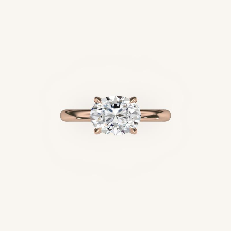 The Trelisse –Solitaire Hidden Halo Engagement Ring (E-W)