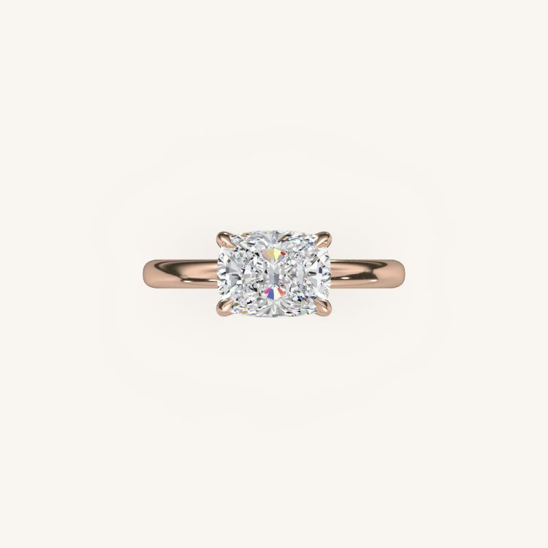 The Trelisse –Solitaire Hidden Halo Engagement Ring (E-W)