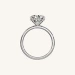 Load image into Gallery viewer, The Trelisse –Solitaire Hidden Halo Engagement Ring (E-W)
