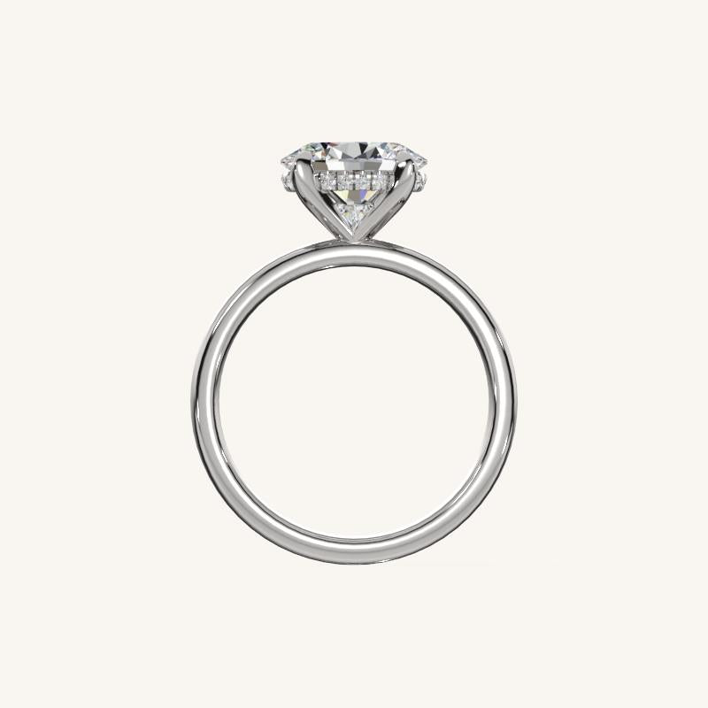 The Trelisse –Solitaire Hidden Halo Engagement Ring (E-W)