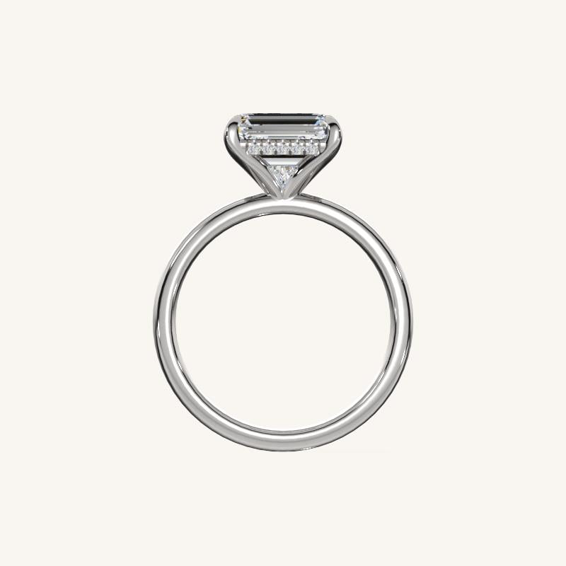 The Trelisse –Solitaire Hidden Halo Engagement Ring (E-W)