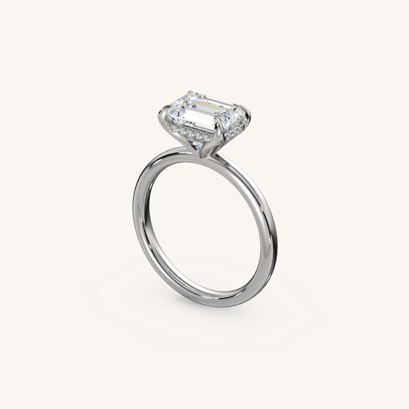 The Trelisse –Solitaire Hidden Halo Engagement Ring (E-W)