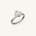 Load image into Gallery viewer, The Trelisse –Solitaire Hidden Halo Engagement Ring (E-W)
