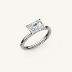 Load image into Gallery viewer, The Trelisse –Solitaire Hidden Halo Engagement Ring (E-W)
