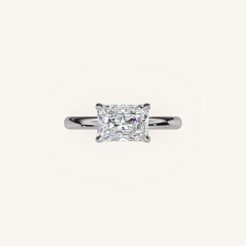The Trelisse –Solitaire Hidden Halo Engagement Ring (E-W)