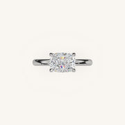 The Trelisse –Solitaire Hidden Halo Engagement Ring (E-W)