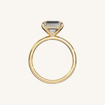 Load image into Gallery viewer, The Trelisse –Solitaire Hidden Halo Engagement Ring (E-W)
